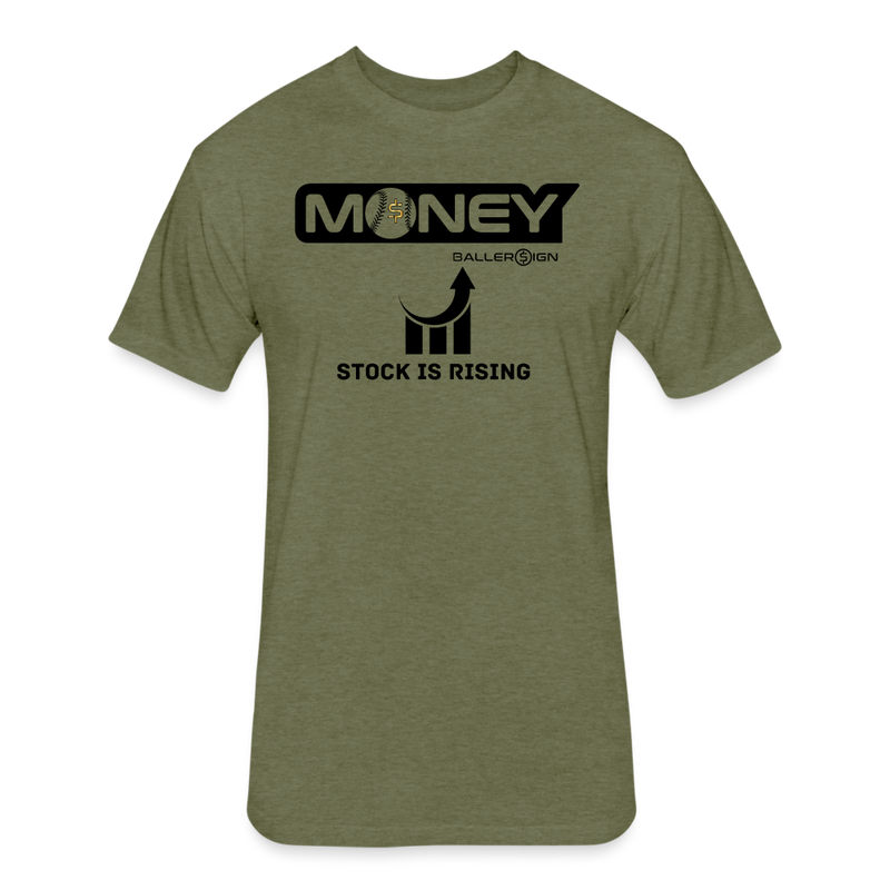 Fitted Unisex Cotton/Poly T-Shirt /Base/Softball Stock Rising - heather military green