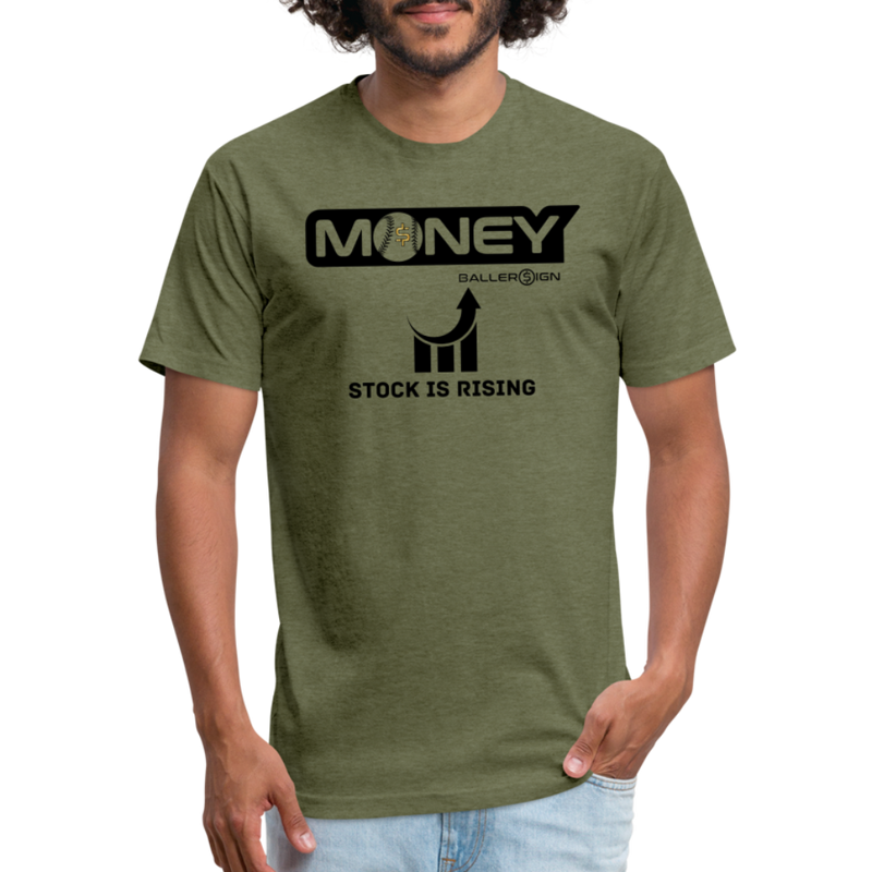 Fitted Unisex Cotton/Poly T-Shirt /Base/Softball Stock Rising - heather military green