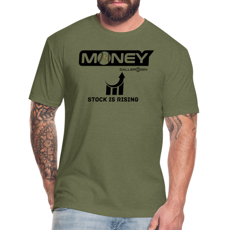 Fitted Unisex Cotton/Poly T-Shirt /Base/Softball Stock Rising - heather military green