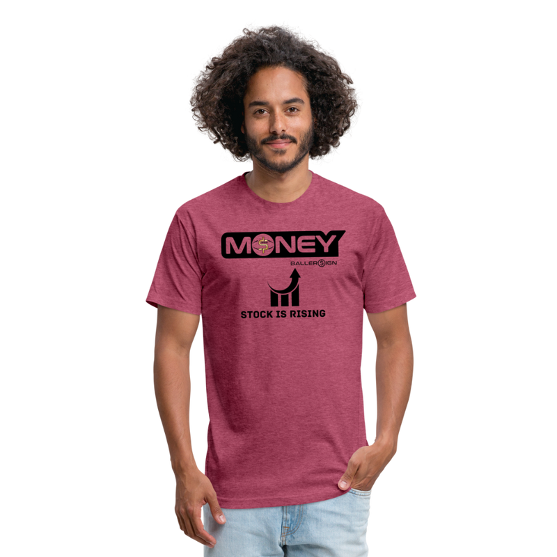 Fitted Cotton/Poly T-Shirt / Football Stock Rising - heather burgundy