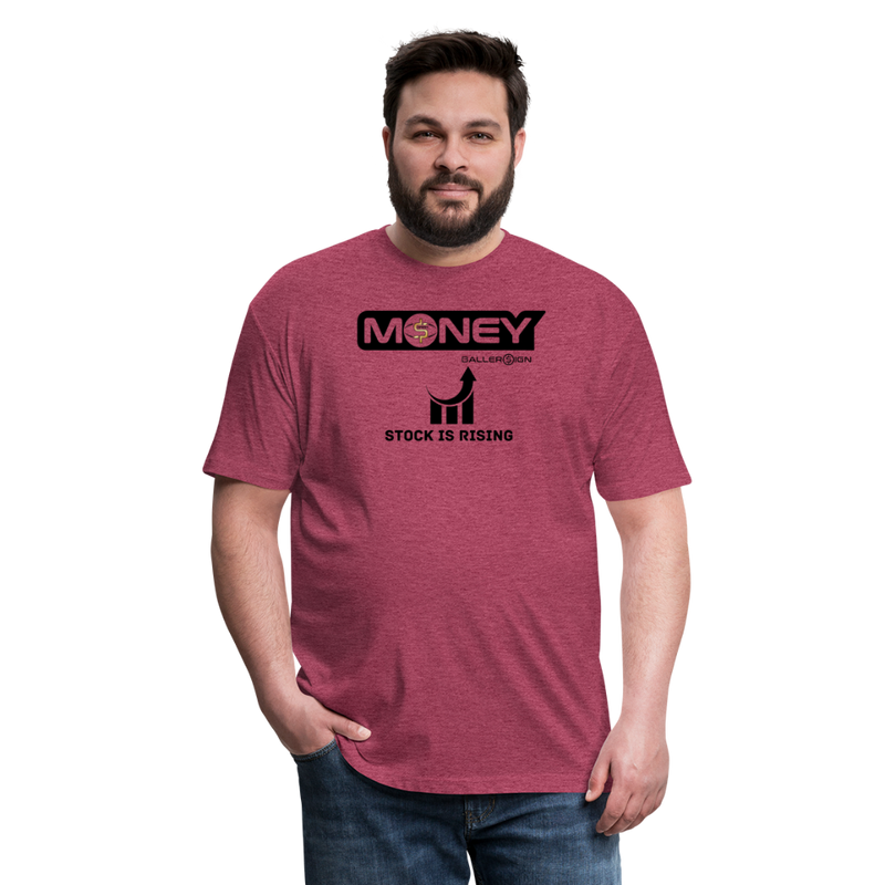 Fitted Cotton/Poly T-Shirt / Football Stock Rising - heather burgundy