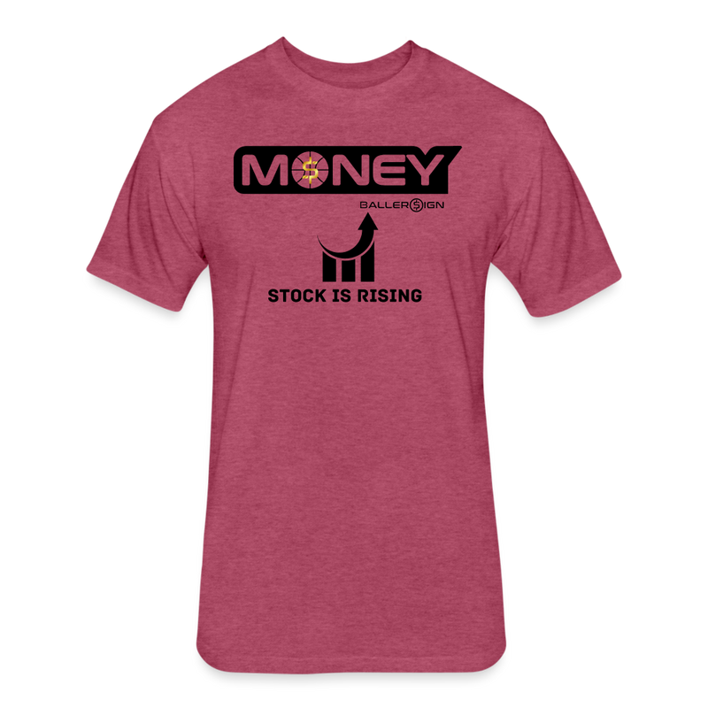 Fitted Unisex Cotton/Poly T-Shirt / Bball Stock Rising - heather burgundy