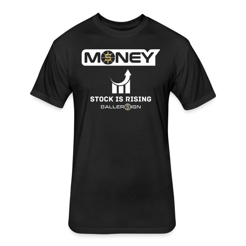 Fitted Unisex Cotton/Poly T-Shirt / Bball Stock Rising - black