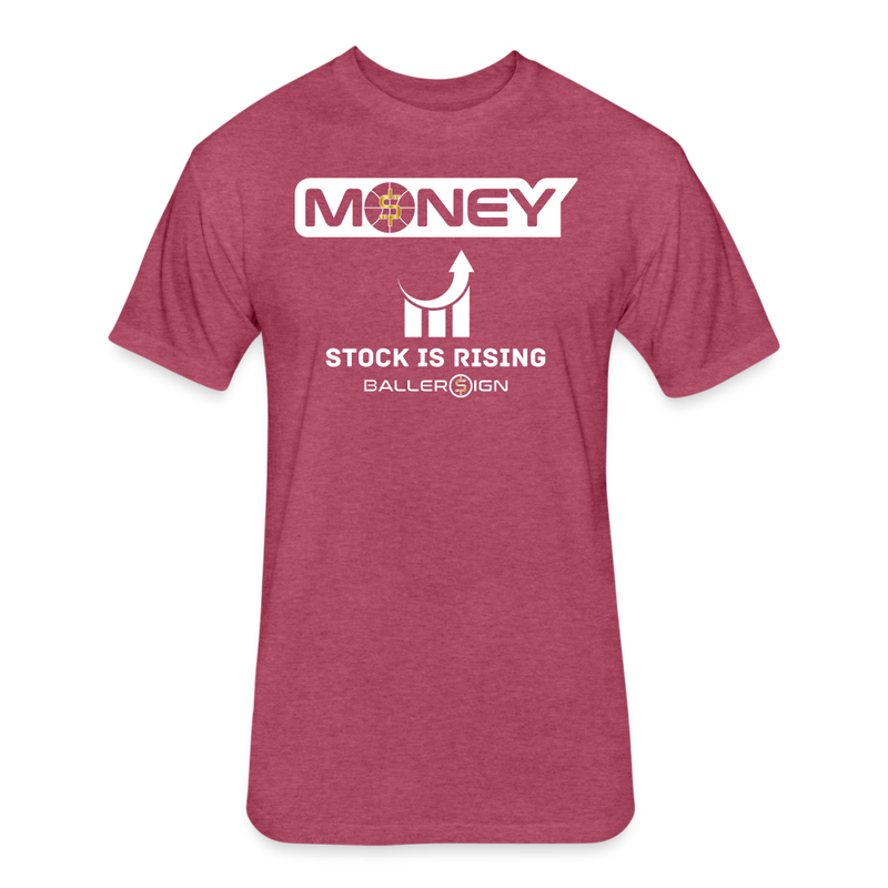 Fitted Unisex Cotton/Poly T-Shirt / Bball Stock Rising - heather burgundy