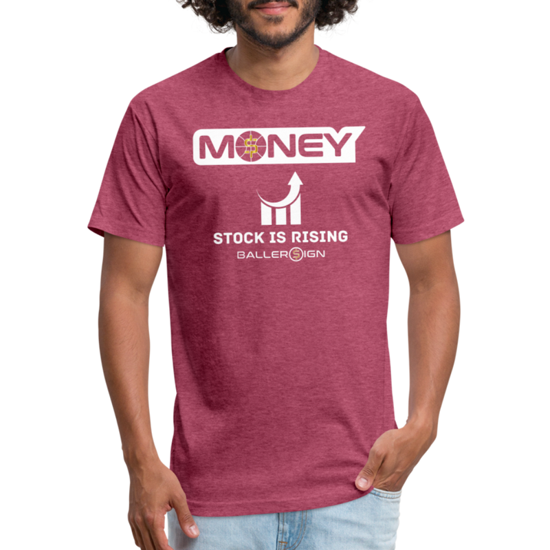 Fitted Unisex Cotton/Poly T-Shirt / Bball Stock Rising - heather burgundy