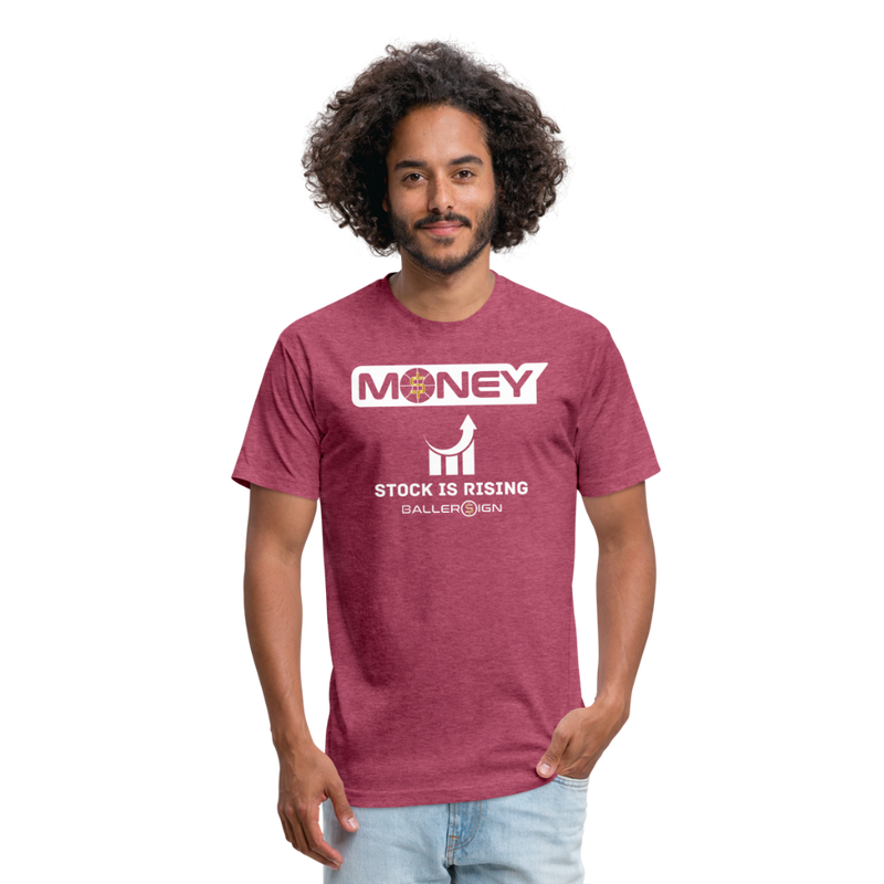 Fitted Unisex Cotton/Poly T-Shirt / Bball Stock Rising - heather burgundy