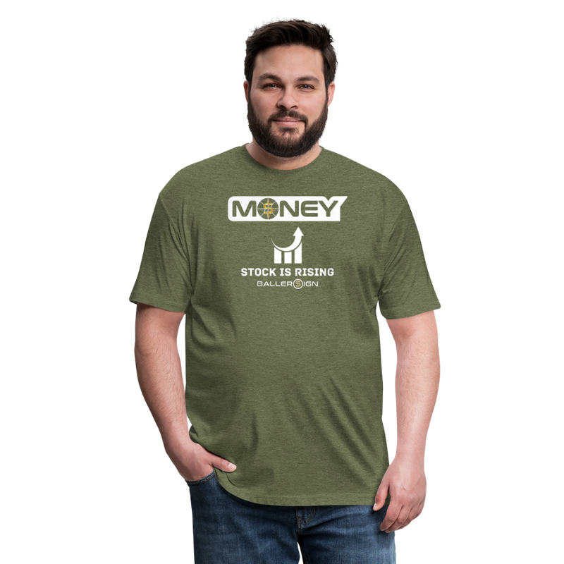 Fitted Unisex Cotton/Poly T-Shirt / Bball Stock Rising - heather military green