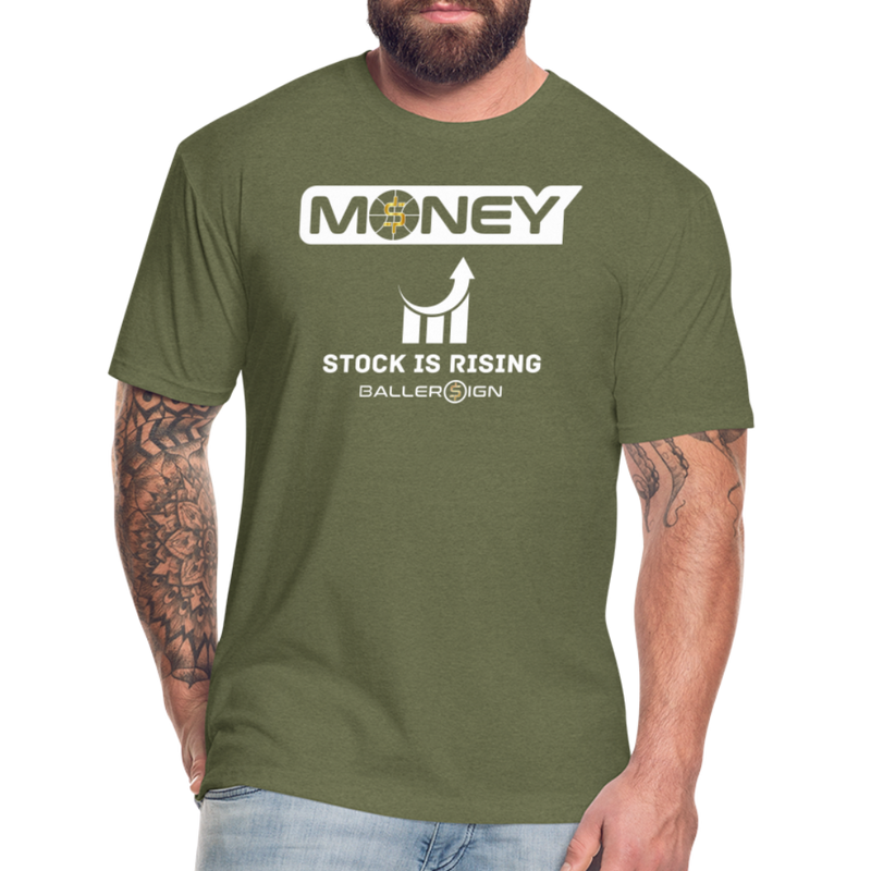 Fitted Unisex Cotton/Poly T-Shirt / Bball Stock Rising - heather military green