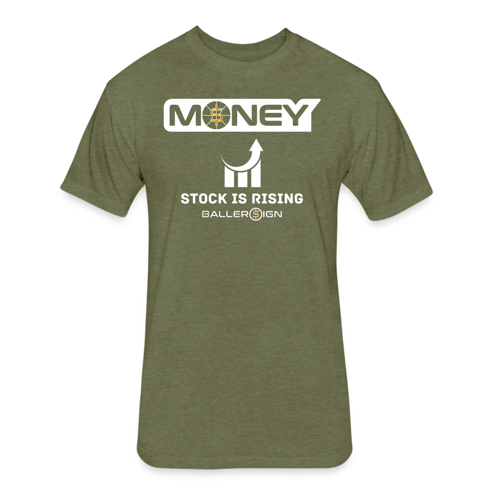 Fitted Unisex Cotton/Poly T-Shirt / Bball Stock Rising - heather military green