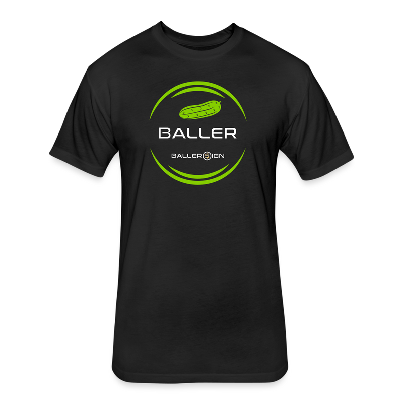 Fitted Unisex Cotton/Poly T-Shirt /Pickle Baller - black