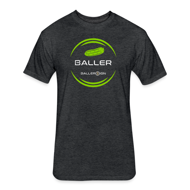 Fitted Unisex Cotton/Poly T-Shirt /Pickle Baller - heather black