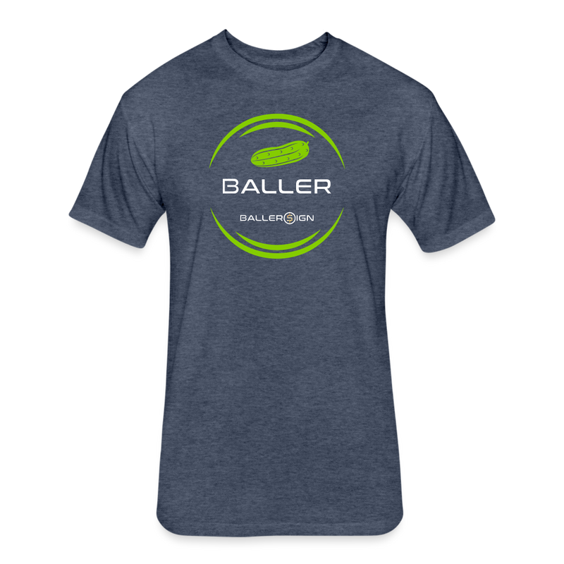 Fitted Unisex Cotton/Poly T-Shirt /Pickle Baller - heather navy