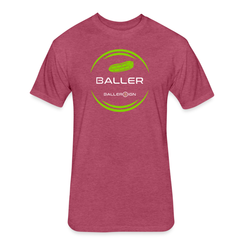 Fitted Unisex Cotton/Poly T-Shirt /Pickle Baller - heather burgundy