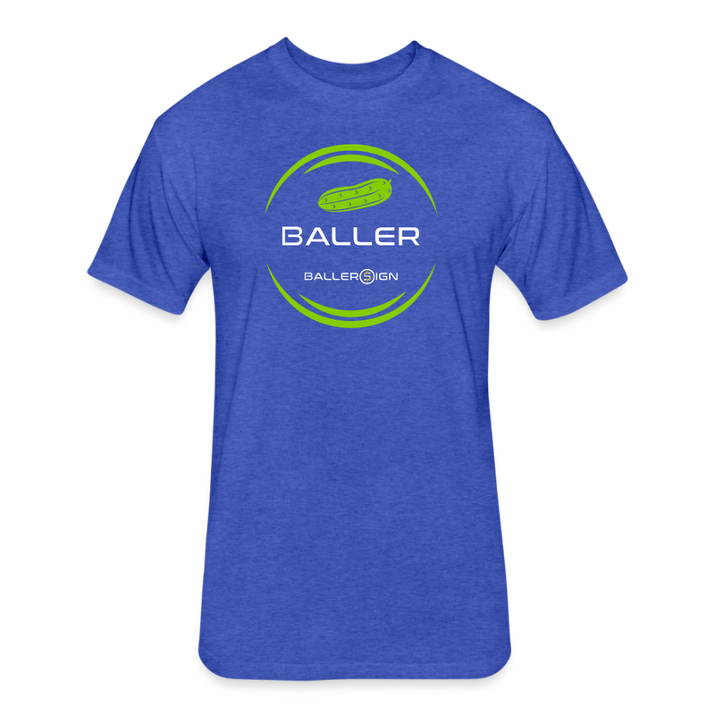 Fitted Unisex Cotton/Poly T-Shirt /Pickle Baller - heather royal