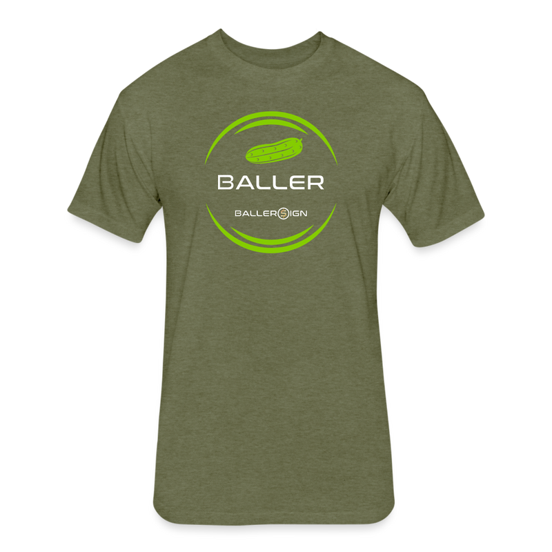 Fitted Unisex Cotton/Poly T-Shirt /Pickle Baller - heather military green