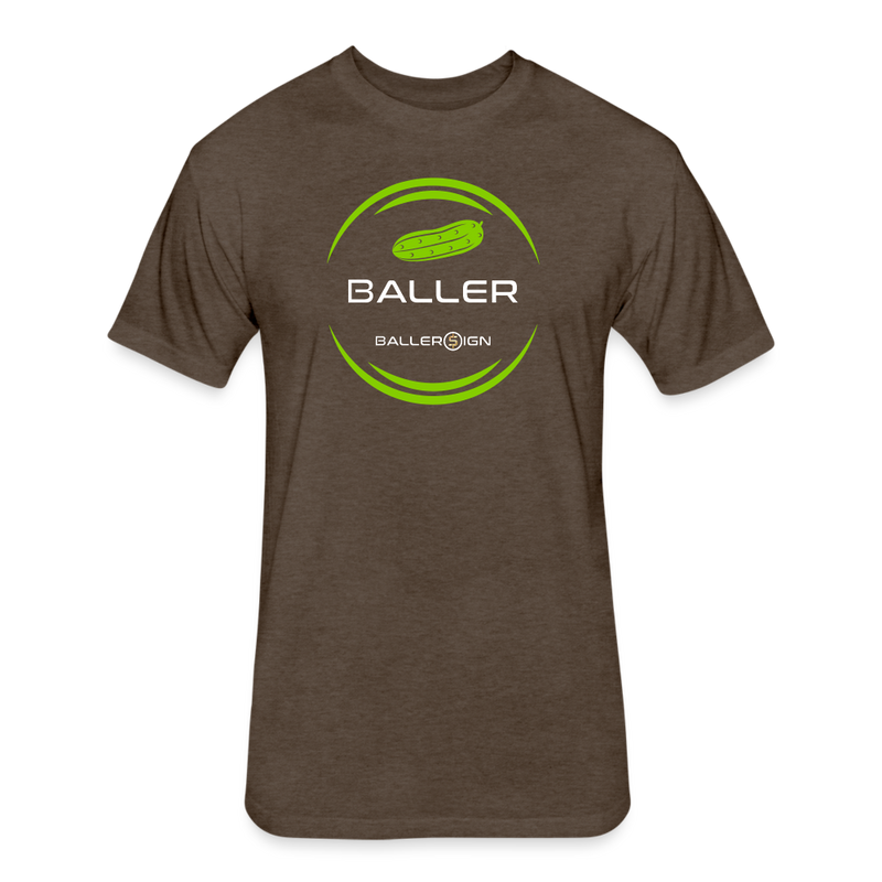 Fitted Unisex Cotton/Poly T-Shirt /Pickle Baller - heather espresso