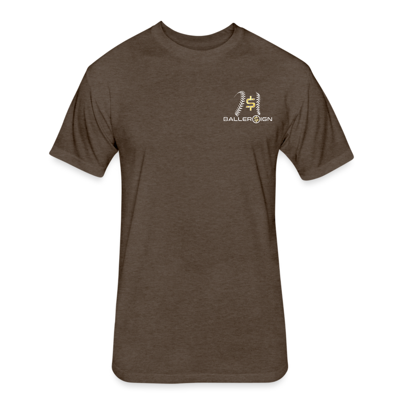 Fitted Unisex Cotton/Poly T-Shirt /Base/Softball/Banner - heather espresso