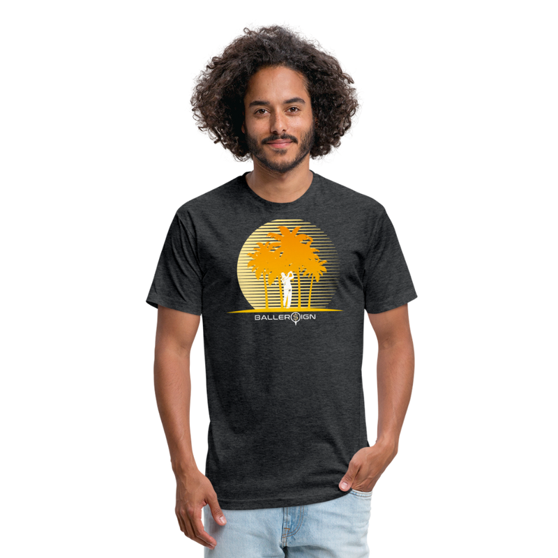 Fitted Cotton/Poly T-Shirt / Golf sunset - heather black