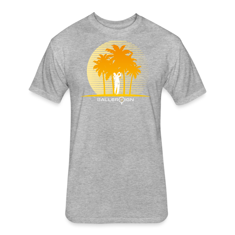 Fitted Cotton/Poly T-Shirt / Golf sunset - heather gray