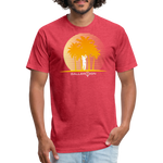 Fitted Cotton/Poly T-Shirt / Golf sunset - heather red