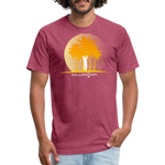 Fitted Cotton/Poly T-Shirt / Golf sunset - heather burgundy