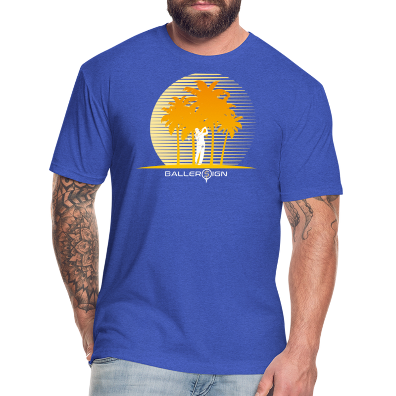 Fitted Cotton/Poly T-Shirt / Golf sunset - heather royal