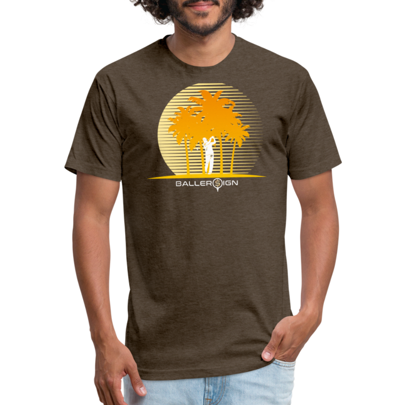 Fitted Cotton/Poly T-Shirt / Golf sunset - heather espresso