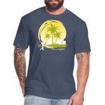 Fitted Unisex Cotton/Poly T-Shirt / Sunny Beach Golf - heather navy