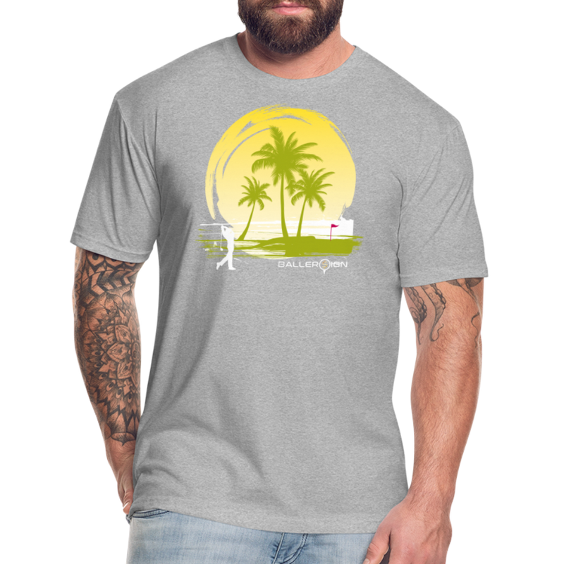 Fitted Unisex Cotton/Poly T-Shirt / Sunny Beach Golf - heather gray