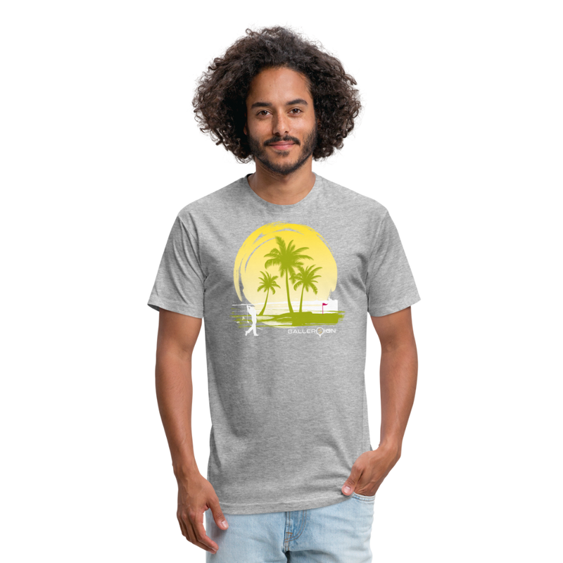 Fitted Unisex Cotton/Poly T-Shirt / Sunny Beach Golf - heather gray