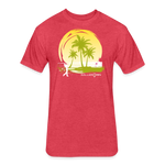 Fitted Unisex Cotton/Poly T-Shirt / Sunny Beach Golf - heather red