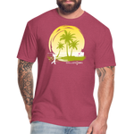 Fitted Unisex Cotton/Poly T-Shirt / Sunny Beach Golf - heather burgundy