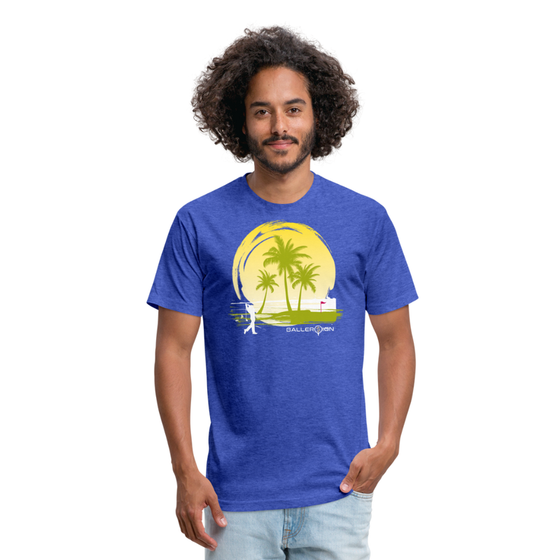 Fitted Unisex Cotton/Poly T-Shirt / Sunny Beach Golf - heather royal