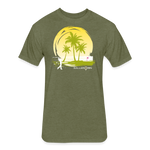 Fitted Unisex Cotton/Poly T-Shirt / Sunny Beach Golf - heather military green