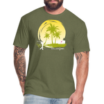 Fitted Unisex Cotton/Poly T-Shirt / Sunny Beach Golf - heather military green