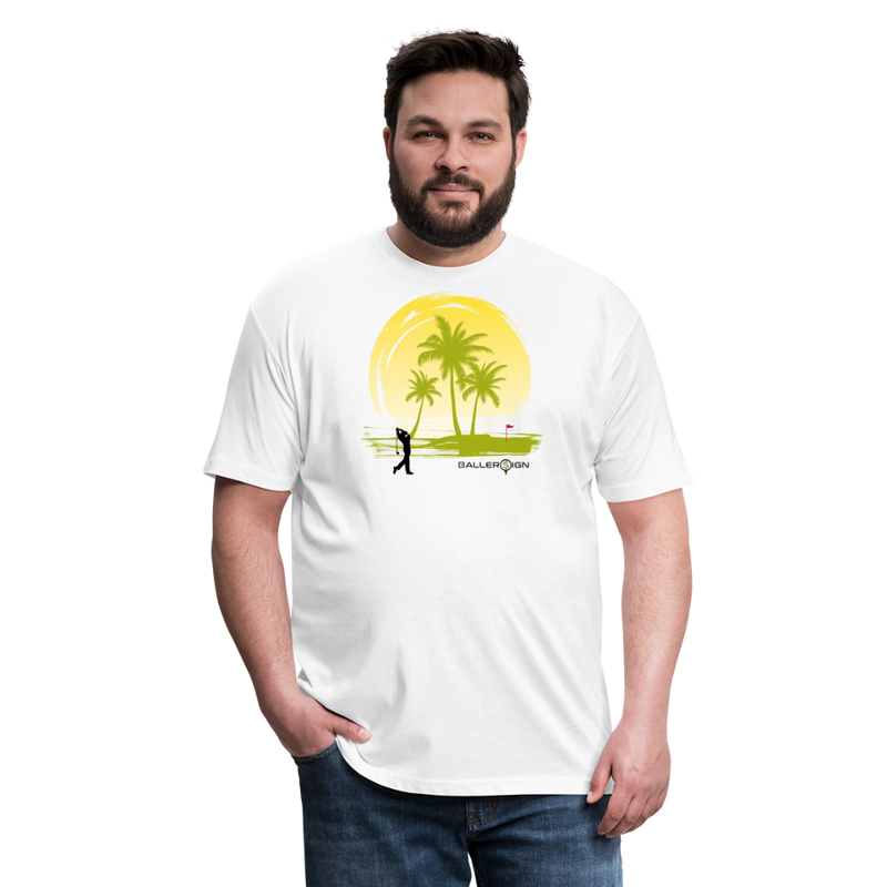 Fitted Unisex Cotton/Poly T-Shirt / Sunny Beach Golf - white