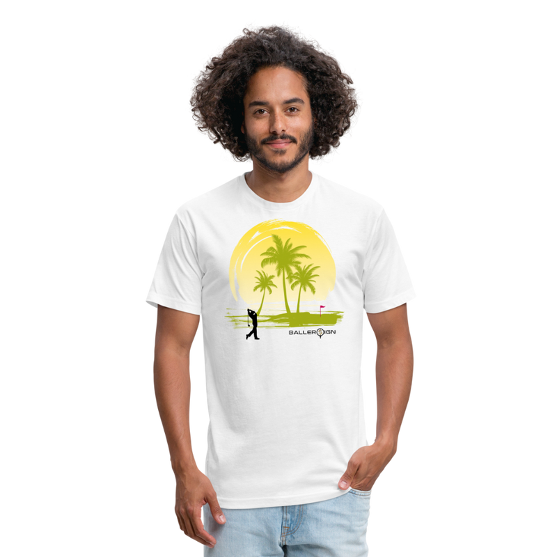 Fitted Unisex Cotton/Poly T-Shirt / Sunny Beach Golf - white