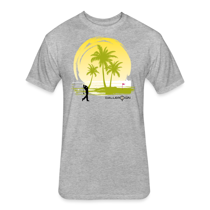 Fitted Unisex Cotton/Poly T-Shirt / Sunny Beach Golf - heather gray