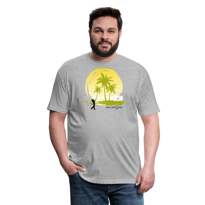 Fitted Unisex Cotton/Poly T-Shirt / Sunny Beach Golf - heather gray