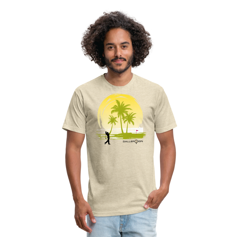 Fitted Unisex Cotton/Poly T-Shirt / Sunny Beach Golf - heather cream