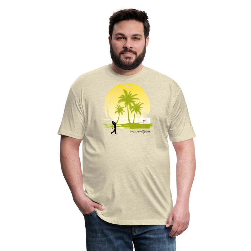 Fitted Unisex Cotton/Poly T-Shirt / Sunny Beach Golf - heather cream