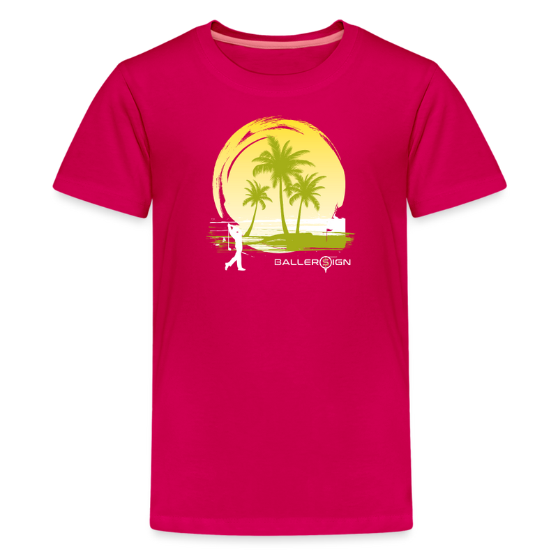 Kids' Premium T-Shirt / Sunny Beach Golf - dark pink