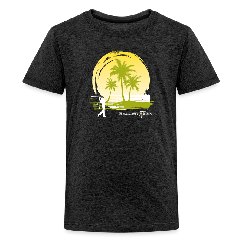 Kids' Premium T-Shirt / Sunny Beach Golf - charcoal grey