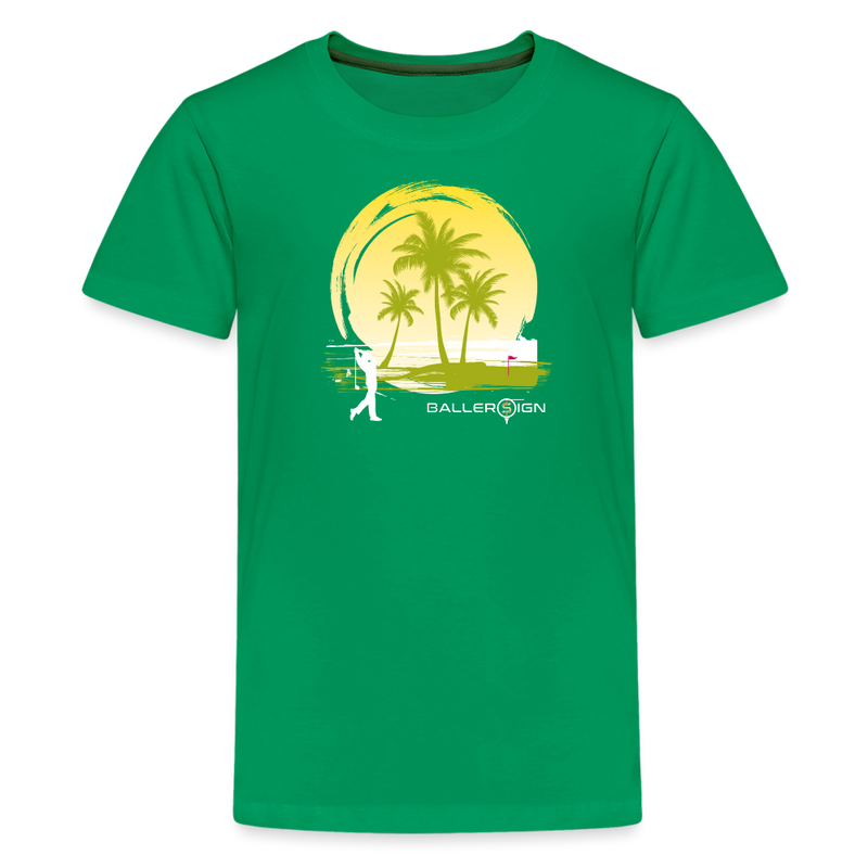 Kids' Premium T-Shirt / Sunny Beach Golf - kelly green