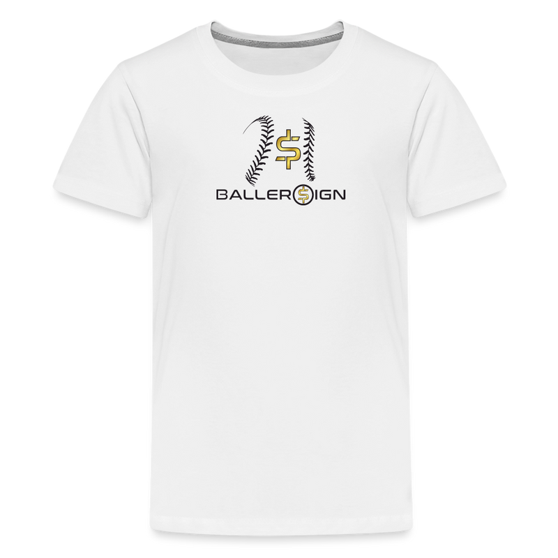 Kids' Premium T-Shirt /Baseball/Soft/Banner - white