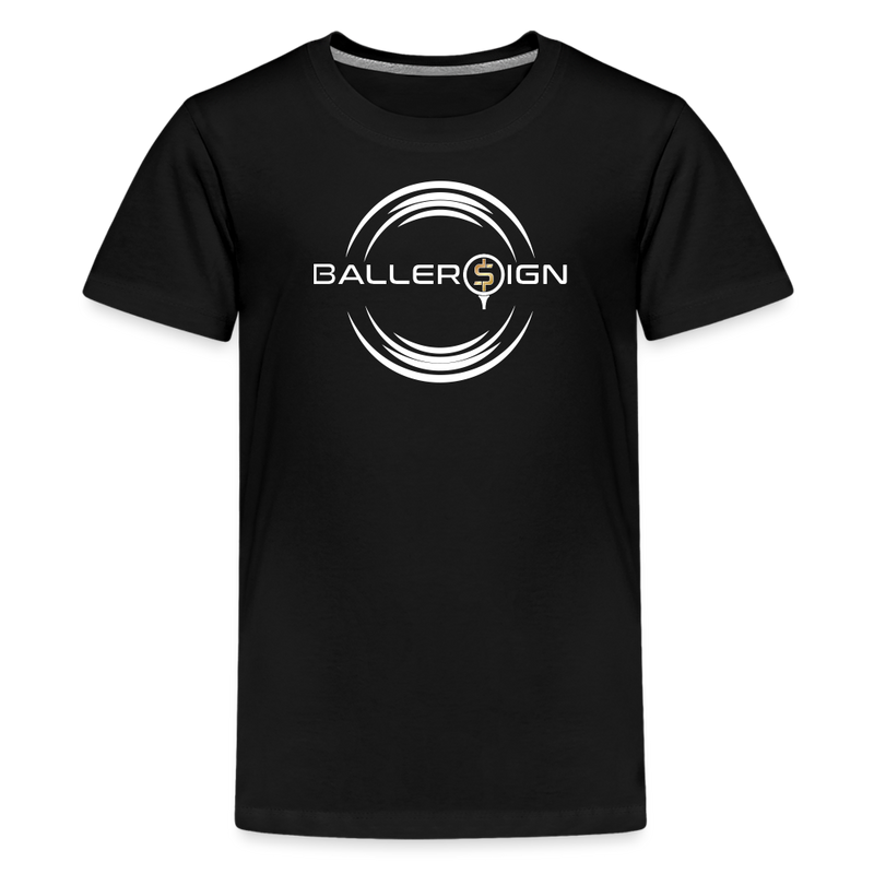 Kids' Premium T-Shirt / Golf baller - black