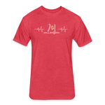 Fitted Unisex Cotton/Poly T-Shirt /Baseball/Softball Heart beat - heather red