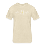 Fitted Unisex Cotton/Poly T-Shirt /Baseball/Softball Heart beat - heather cream