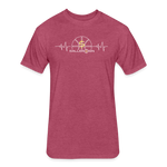 Fitted Unisex Cotton/Poly T-Shirt /Basketball Heart beat - heather burgundy