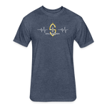 Fitted Unisex Cotton/Poly T-Shirt /Football Heart beat - heather navy